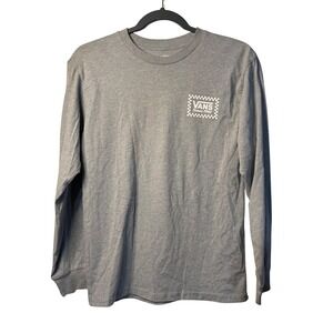 Vans Long Sleeve Shirt Grey Checkerboard Logo Since 1966 Skate Graphic Men Small